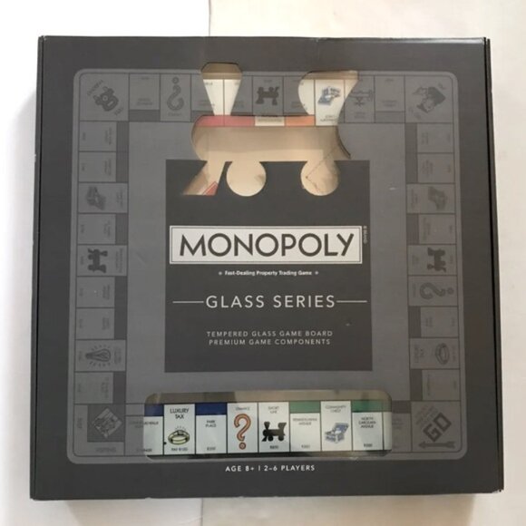 New Rare Winning Solutions Monopoly Tempered Glass Series Edition Board Game - Picture 1 of 1